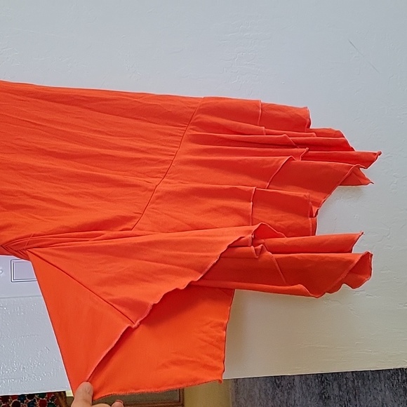 Women's Sleeveless Fit & Flare Dress in Orange - Picture 6 of 7